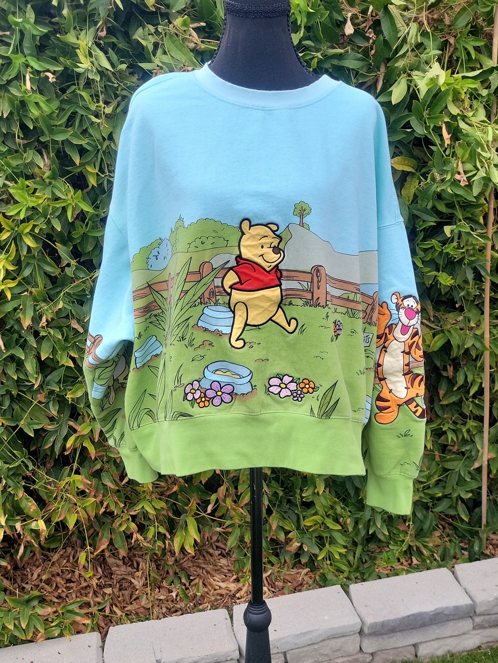 Disney Parks Embroidered Winnie the Pooh And Pals Garden Sweatshirt 2X